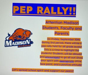 Madison All-Grade Level Bison Pep Rally