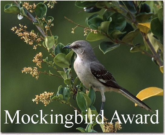 Mockingbird Award - mockingbird in tree